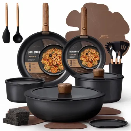 24-Piece Carote Nonstick Pots and Pans Cookware Set
