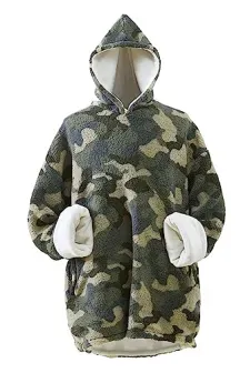 Coleman Oversized Wearable Sherpa & Micro-Mink Blanket Hoodie