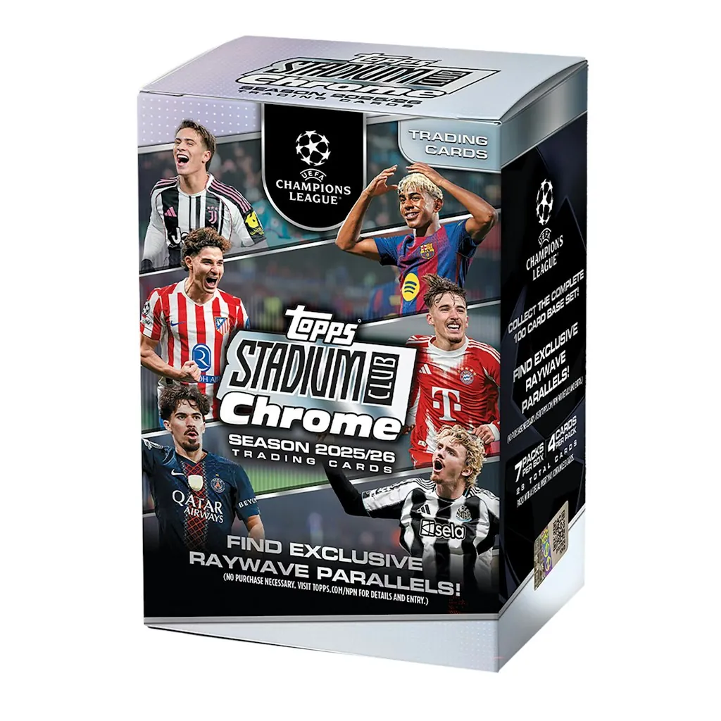 2025/26 Topps Stadium Club Chrome UEFA Champions League Factory Sealed Value Box