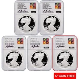 2026-P American Silver Eagle NGC PF69UCAM FDI Congratulations Coins Set of 5