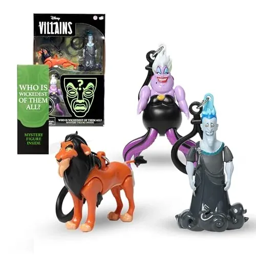 Disney Villains Chibi in Motion 4-Pack Bag Charms with Mystery Figure