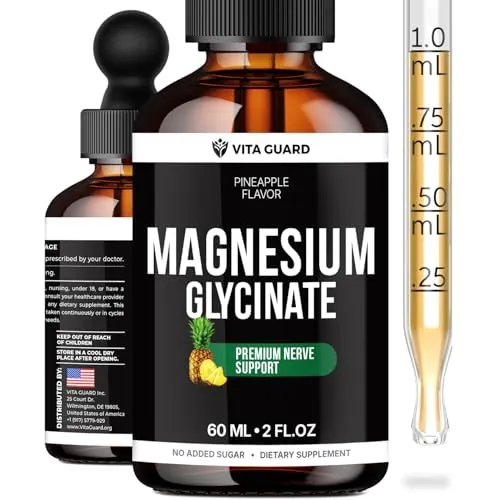 Magnesium Glycinate 500mg Liquid Drops 60-mL Bottle