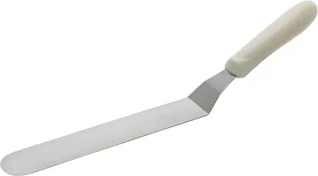 Winco 8 1/2" x 1 1/2" White Offset Spatula