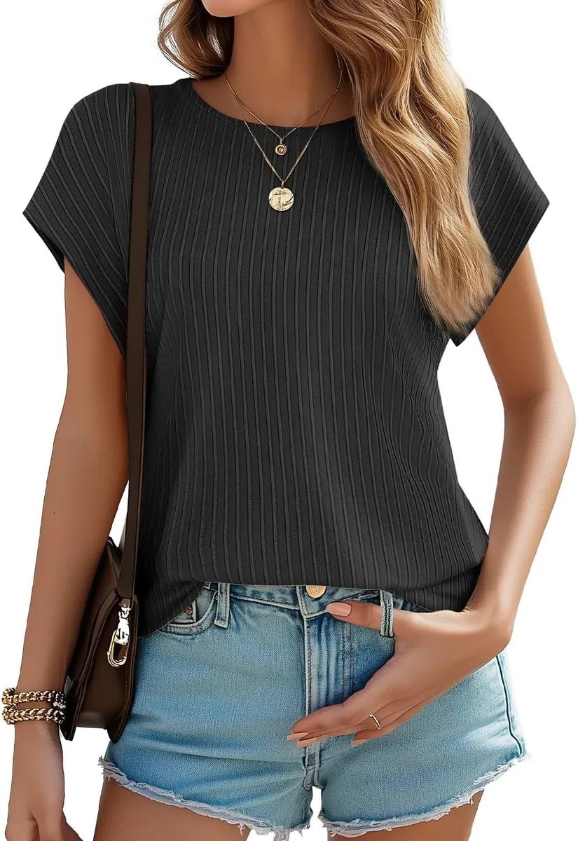 JUSTFASHIONNOW Short Sleeve Textured Shirt