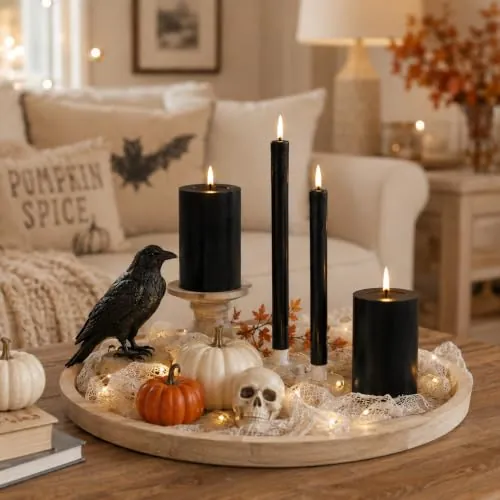 Halloween Black Flameless Candles with Remote