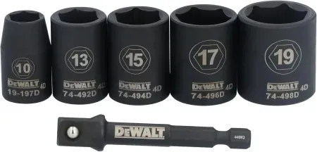6-Piece DeWALT 3/8" Metric Impact Socket Set