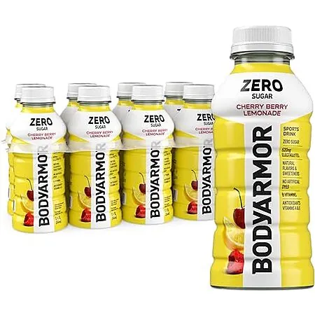 8-Pk 12-Oz BODYARMOR ZERO Sugar Cherry Berry Lemonade Electrolyte Sports Drink