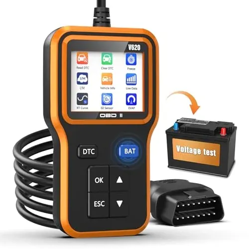 Umeija OBD2 Car Diagnostic Tool & Battery Voltage Tester with 2.8" Display (Orange/Black)