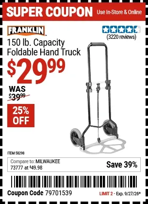 FRANKLIN 150 lb. Capacity Foldable Hand Truck