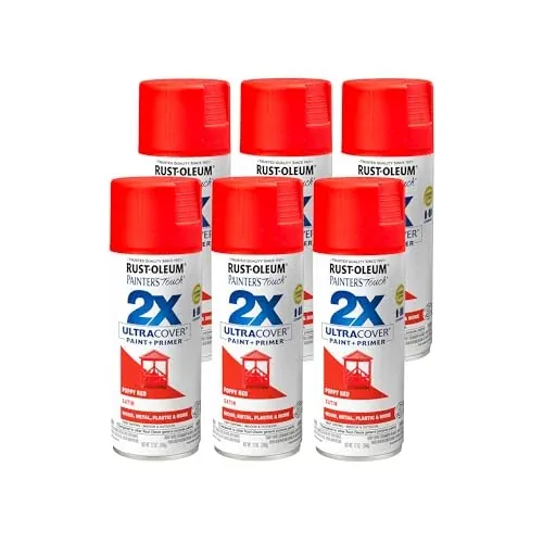 6-Pack 12-Oz Rust-Oleum Painter's Touch 2X Ultra Cover Satin Spray Paint (Poppy Red)
