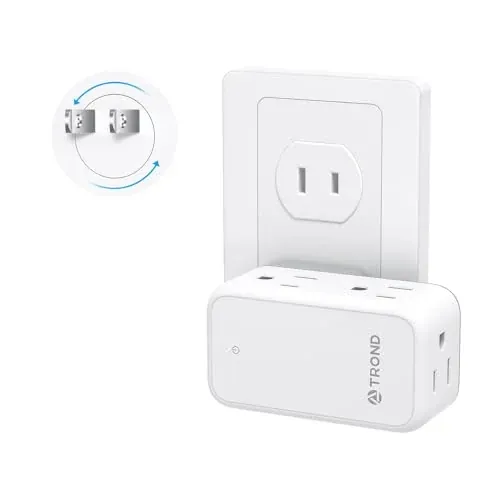 6-Outlet 3-to-2 Prong Adapter with 360° Rotating Plug