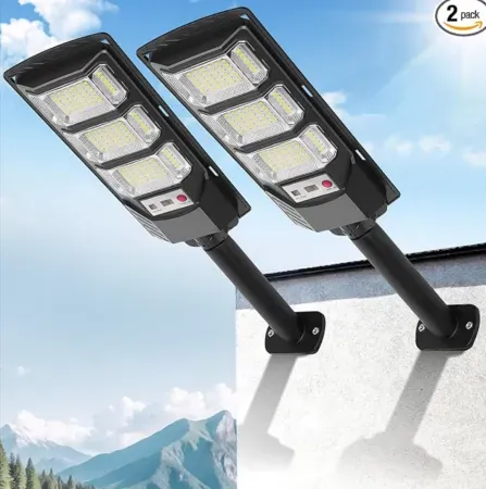 2-Pack FOWSEEK 6500K Solar Outdoor Light w/ 144 LEDs