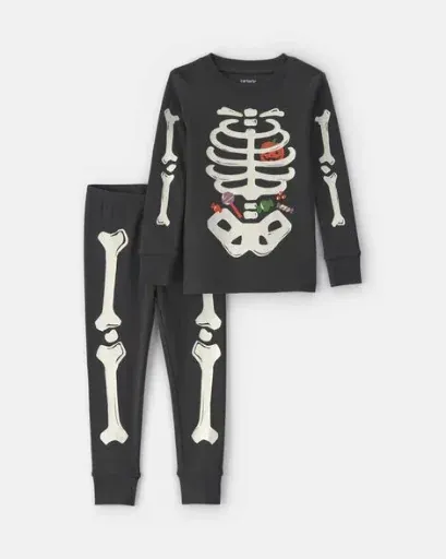 Baby 2-Piece Halloween Glow-in-the-Dark Skeleton PJs