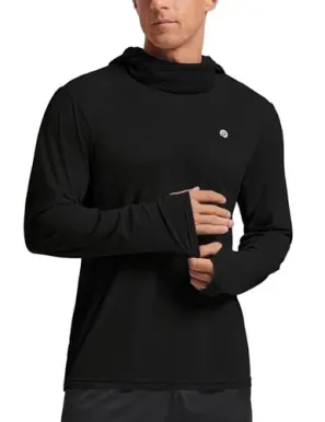 PINSPARK UPF 50+ Sun Protection Long Sleeve Men's Hoodie w/ Mask