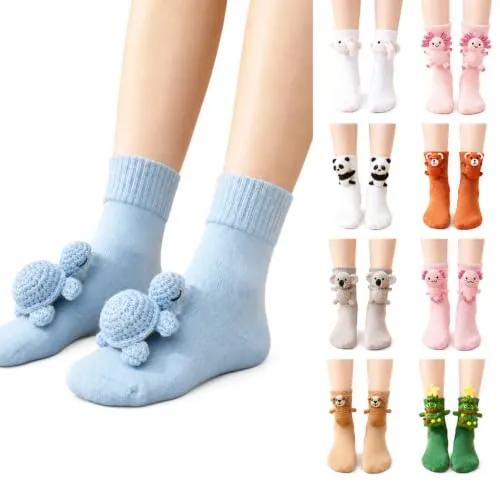3D Animal Knitted Crew Socks