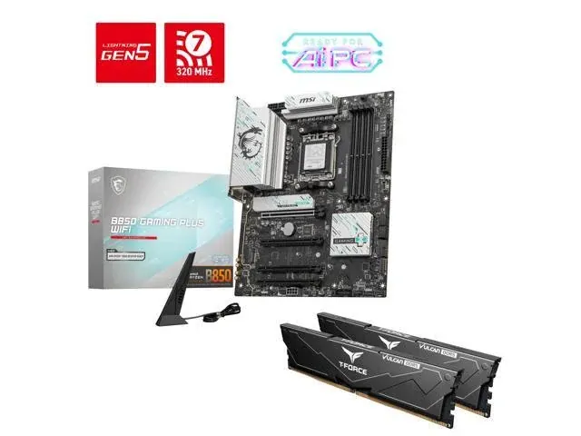 MSI B850 Gaming Plus WiFi Bundle - Motherboard & 32GB 6000mhz cl 38