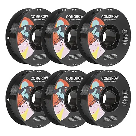 Amazon Business Accts: 6-Pk 1KG Comgrow 1.75mm PETG 3D Printer Filament