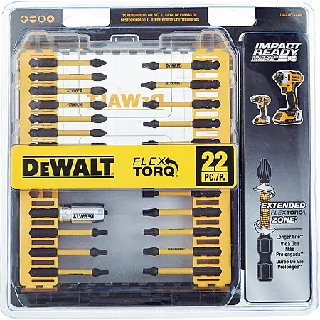 22-Pc DeWALT FlexTorq Impact Driver Bit Set (DWA2FTS22IR)