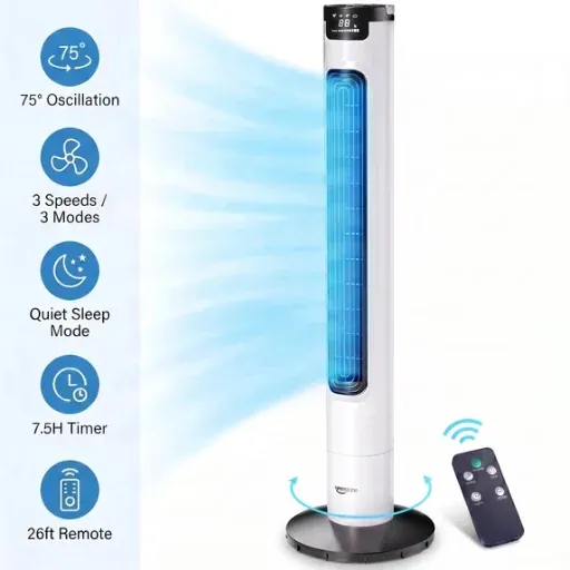Keenstone 38" 3 Speed Tower Fan with Remote & Timer