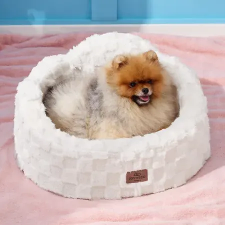 Joydeco 22" x 20" Washable Cloud Dog Bed for Pets w/ Removable Plush Pad