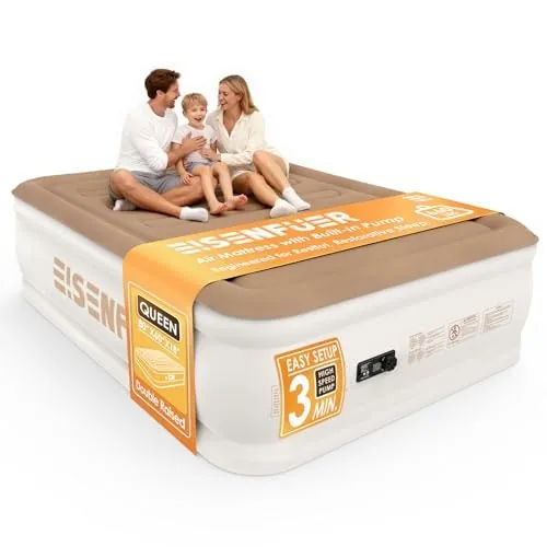 Eisenfuer 18" Queen Air Mattress with Built-in Pump