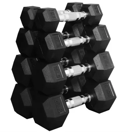 BalanceFrom 100lb Rubber Coated Hex Dumbbell Weight Set