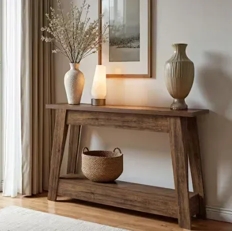 Turrella 41.3" Brown Rectangle Wood Console Table