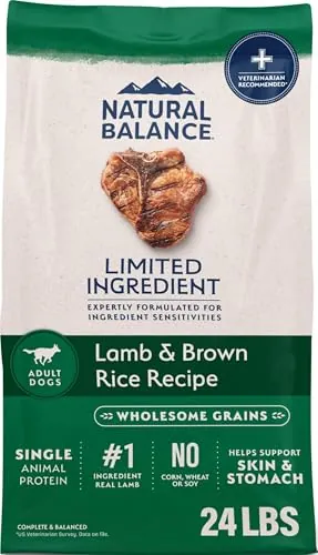 Natural Balance Limited Ingredient Adult Dry Dog Food Lamb & Brown Rice Recipe 24-Pound + Amazon Credit