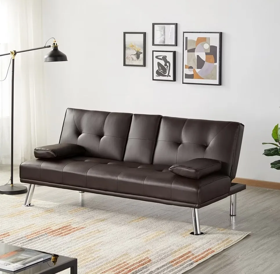 Renwick LuxuryGoods Modern Faux Leather Futon