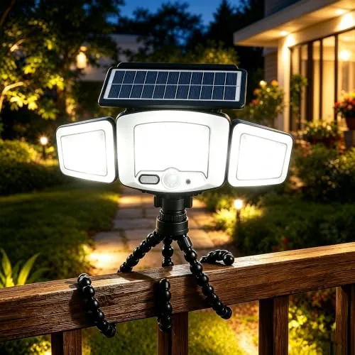 Clip On Solar Lights Outdoor Motion Sensor Flexible Tripod Security Light
