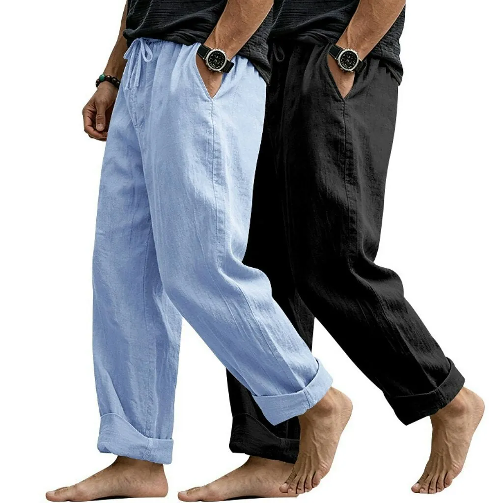 Lightweight Cotton Linen Pants 2-Pack