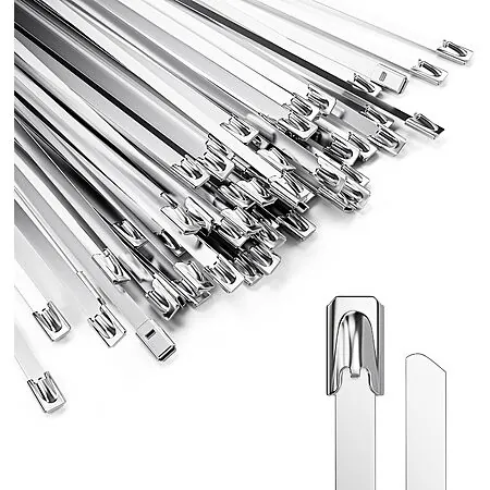 100-Ct 11.8" 304 Stainless Steel Metal Zip Ties
