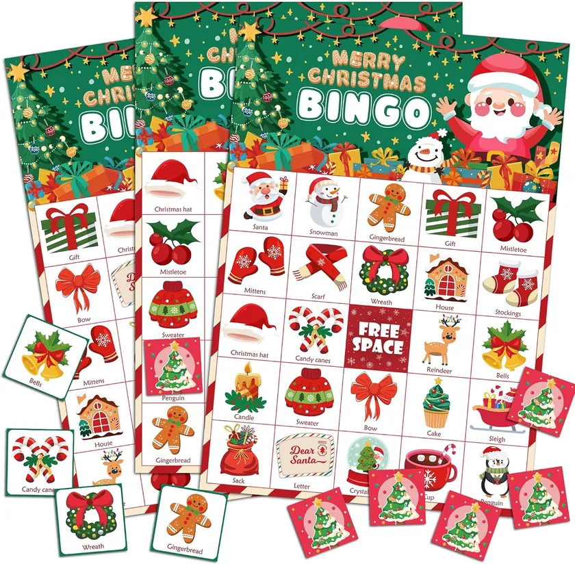 OHOME Christmas Bingo for Kids