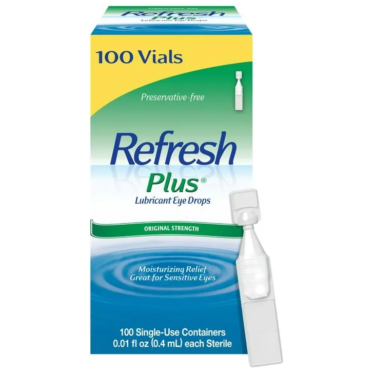 Refresh Plus Preservative-Free Lubricant Eye Drops, 100 Single-Use Containers