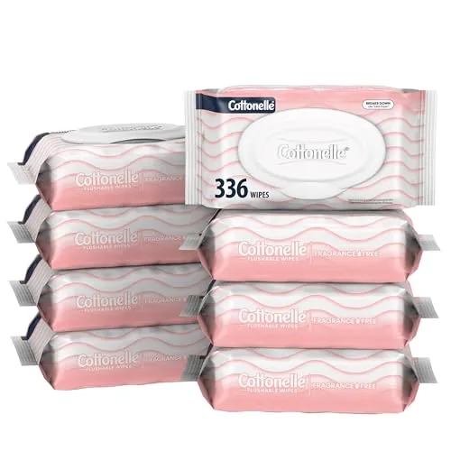 Cottonelle Fragrance Free Wet Wipes 8-Pack
