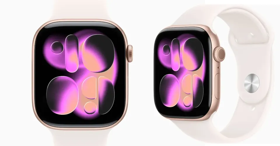 Rose Gold Apple Watch Series 11 cell model