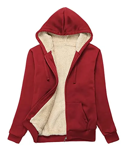 SWISSWELL Hoodies for Women Winter Fleece Sweatshirt Sherpa Lined Jacket