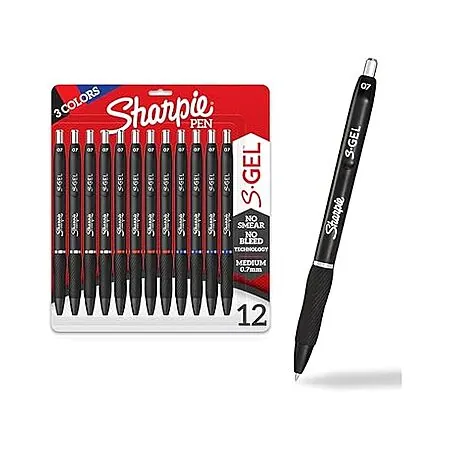 12-Ct Sharpie S-Gel Medium Point 0.7Mm Pens (3 Colors)