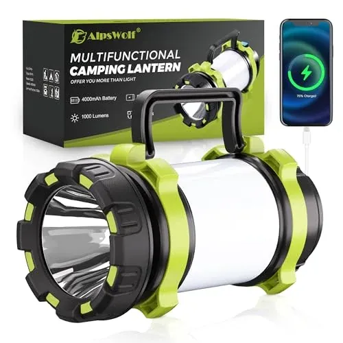 AlpsWolf 1000-Lumen Rechargeable Camping Lantern