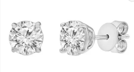 Unique Moments 2.00 Ct Round Cut Lab Grown Diamond Stud Earrings in 10K Gold