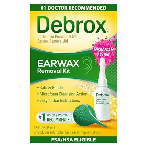 Debrox Ear Wax Removal Kit with Bulb Syringe and 0.5 Fl Oz Ear Drops