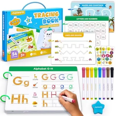 54-Piece JUPITEARTH Reusable Preschool Learning Activities Kit