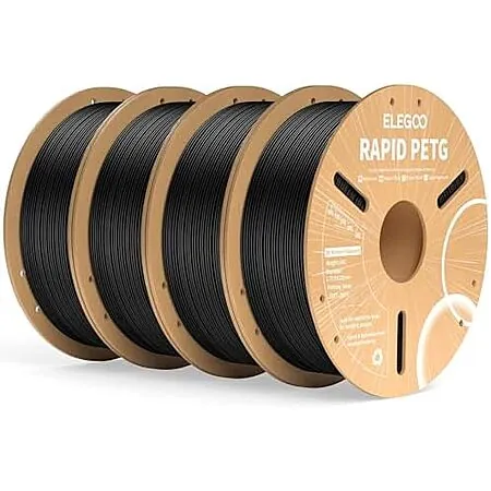 4-kg (4x 1kg) ELEGOO Rapid 1.75mm PETG 3D Printer Filament (Black)
