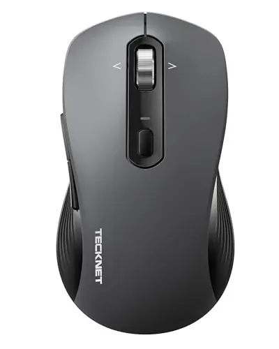 TECKNET Wireless Bluetooth Mouse with 4-Way Wheel, 3-Device