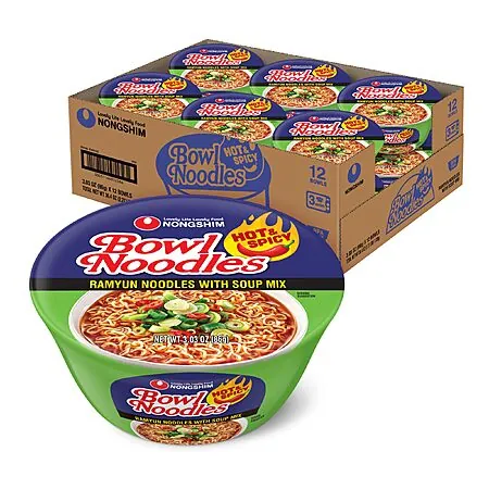12-Pk 3.03-Oz Nongshim Gourmet Instant Ramen Bowl (Hot & Spicy)