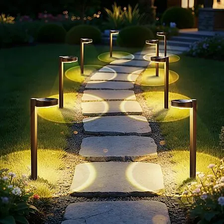 12-Pk APONUO Solar Pathway Lights w/ 3 Selectable CCT (Warm/Neutral/Cool White)