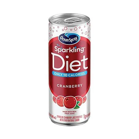24-Pack 11.5 oz Ocean Spray Sparkling Diet Cranberry Juice Cocktail Cans
