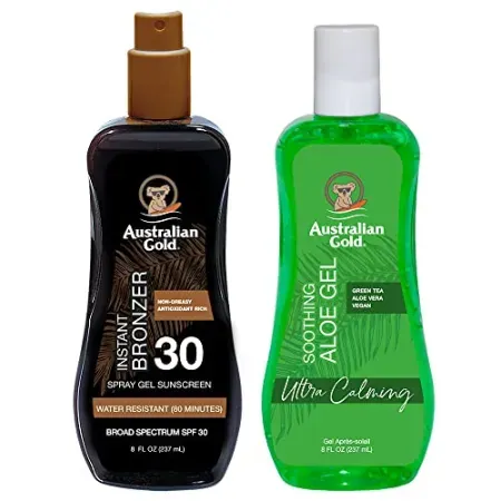 Australian Gold Spray Gel Sunscreen SPF 30 & Aloe Gel Set