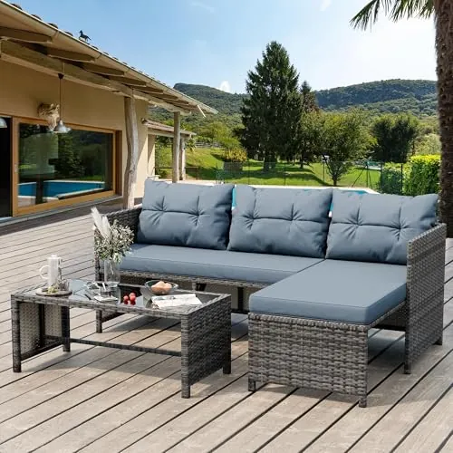 Shintenchi 3 Pieces Outdoor Patio Furniture Sets