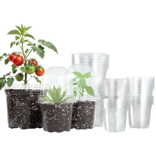 Bluepro Clear Nursery Pots w/ Humidity Domes 36-Pack (3.5", 4" & 5")